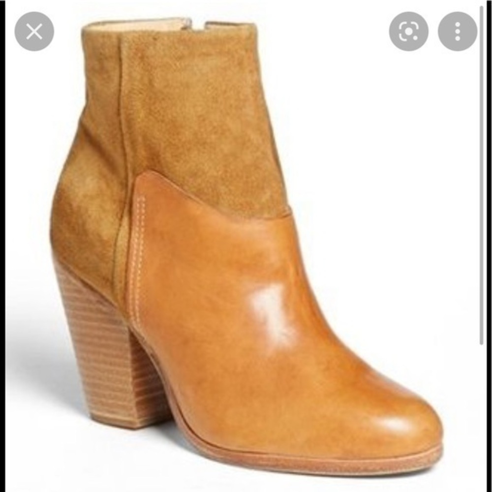 Rag & Bone Kendal Ankle Boots Distressed Suede Leather Brown Tan Orange 38.5